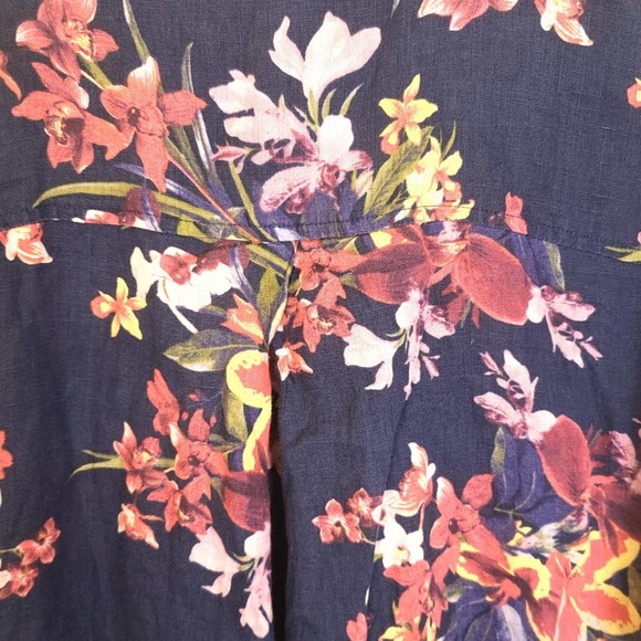 Tommy Bahama women's Floral Linen Blouse size L - Picture 4 of 6